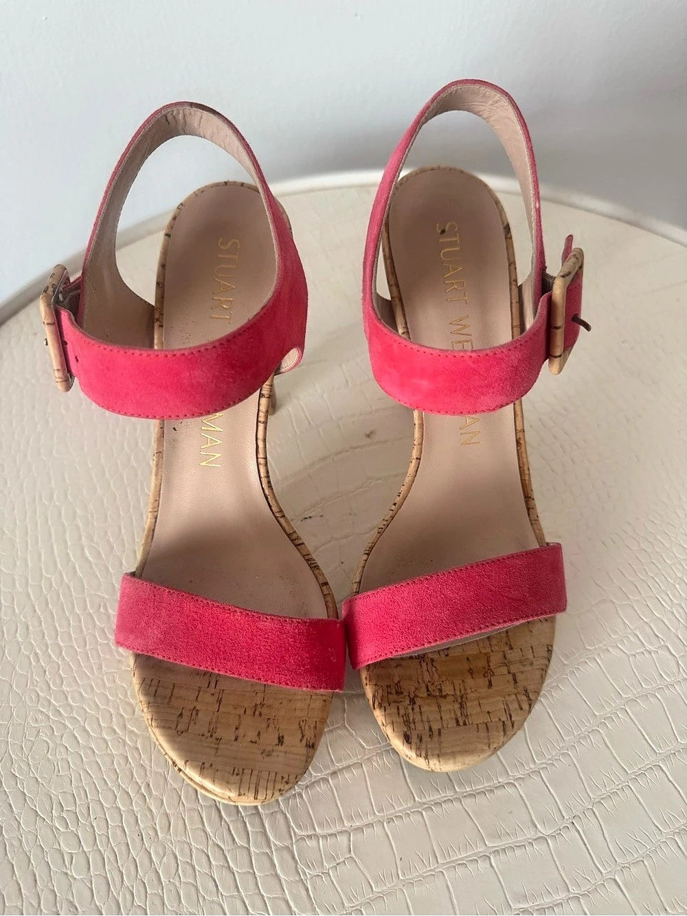 Stuart Weitzman Pink Suede Platform Heels US 7.5